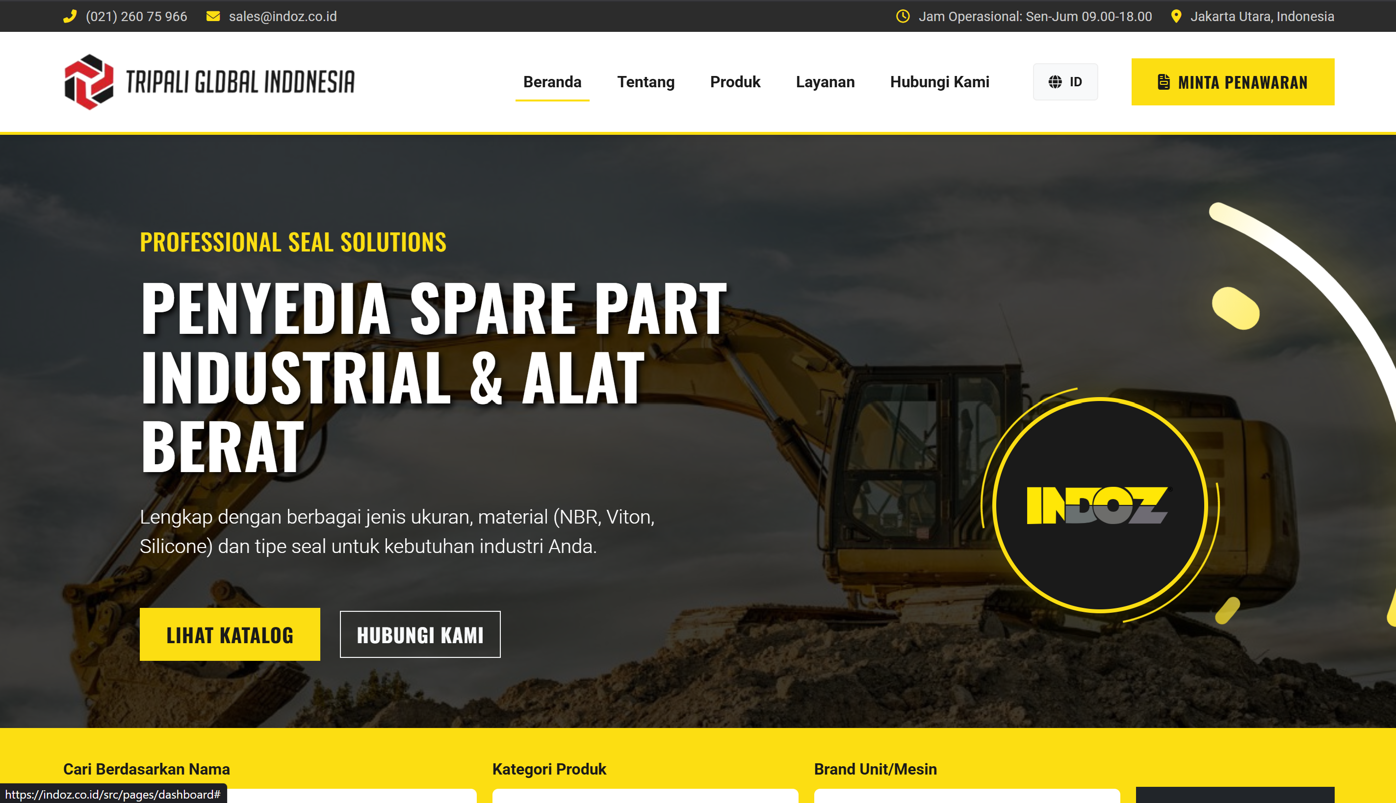 Website PT. Tripali Global Indonesia